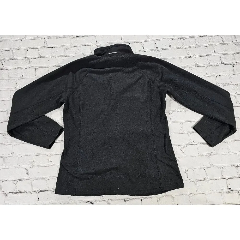 North Face Jacket Black Fleece Full Zip Up Long Sleeve Logo WOMENS SIZE M